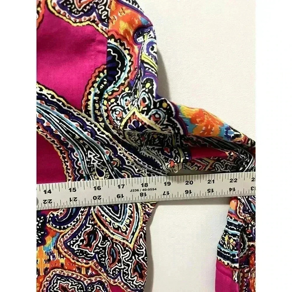 Ralph Lauren Floral Vibrant Paisley 3/4 Sleeve Button Down Shirt Size Medium - Picture 6 of 6